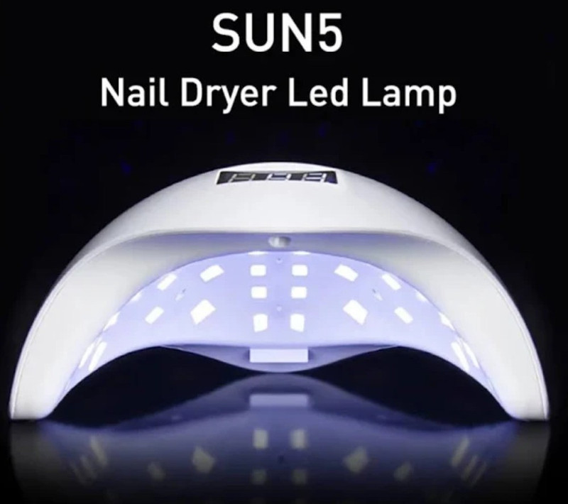 feelhigh LED UV Light sun 5 Nail Polish Dryer Curing Lamp Light Portable Nail Polish Dryer(UV Power 48 W)