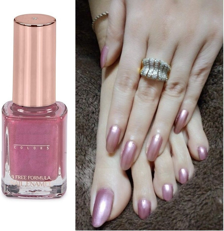 QWLEZ Metallic Mirror Effect Long-Lasting Quick Dry Nail Polish Light Pink pink