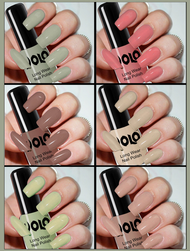 Volo Color Rich Toxic Free Perfection Shine Nail Polish Set of 6 VT-005 Olive Nude, Pink, Nude, Dark Nude, Nude, Mischievous Mint(Pack of 6)
