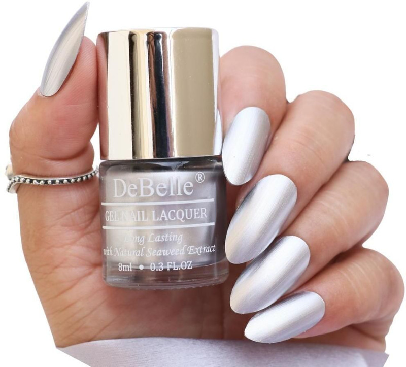 DeBelle Gel Nail Polish Metallic Silver 8 ml- Chrome Silver