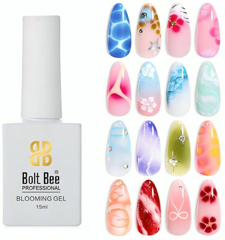 BOLT BEE Blooming Gel 15ml Clear Uv Led Blossom Gel Polish for Spreading Effect Marble Blooming Gel