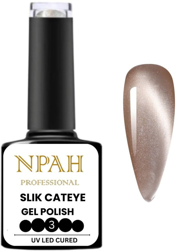 NPAH Professional Silk Cat Eye Gel Nail Polish, UV/LED - Shade 3 Dusty Grey