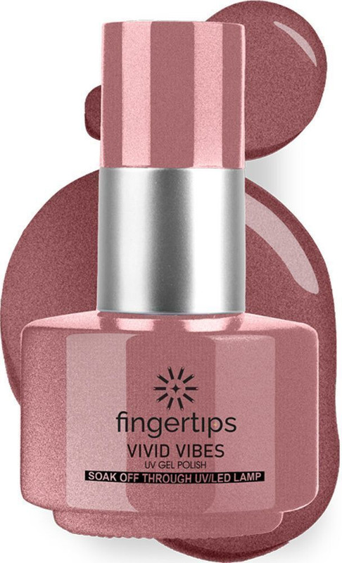 fingertips Vivid Vibes UV LED Soak Off Long Lasting Gel Nail Polish Lasts Upto 21 Days Coral Shimmer
