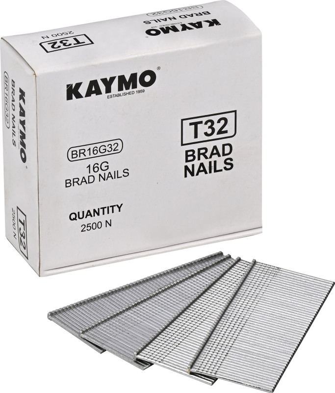 KAYMO BR16G32 16 Gauge Brad Nails T-32mm 2500pcs Cordless Nailer(16 gauge)