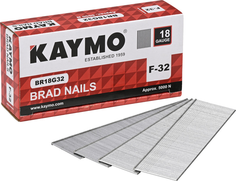 KAYMO BR18G20 18 Gauge Brad Nails F-20mm, Galvanized Finish Nails, (5000 Pieces) Cordless Nailer(18 gauge)