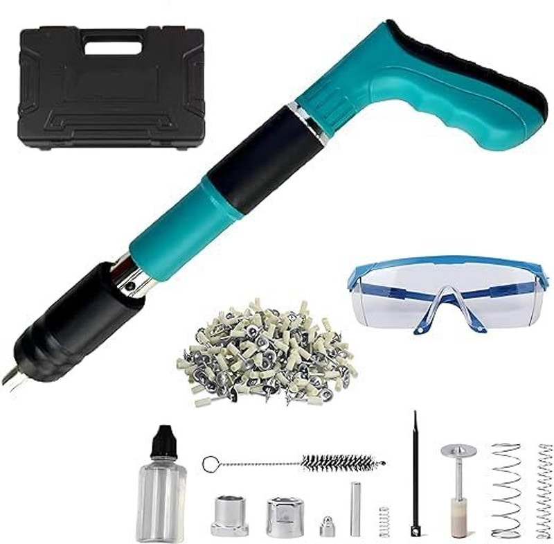 WOLBLIX Manual Concrete Nail Guns for Carpentry, Home Decoration, Building Maintenance Nail Gun Set Wall Fasting Tool for Cement Manual Steel Nail Gun with 50 Nails Corded & Cordless  Nailer(1 gauge)