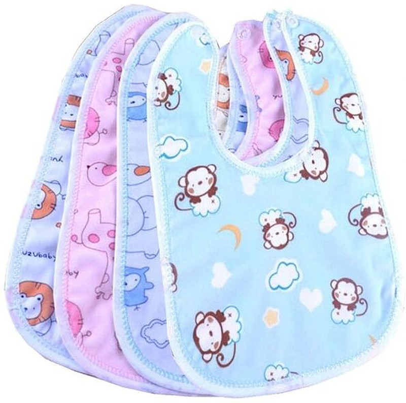 TREXEE Cotton Soft Washable Waterproof Baby Bibs | Baby bibs for 6 to 12 months(Multicolor)