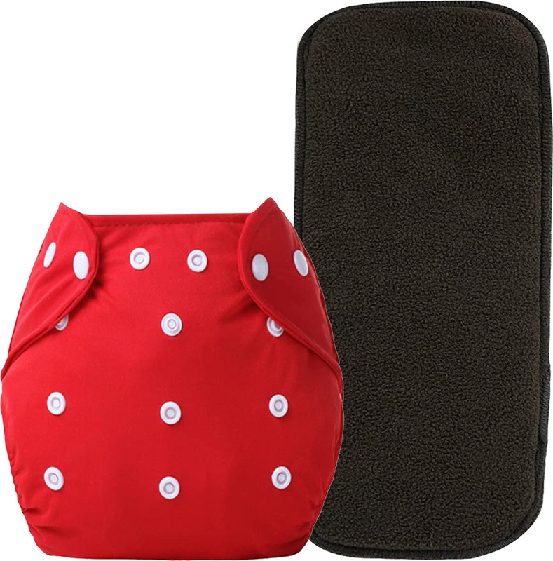 Alya Pack of 1 Baby Washable Reusable Adjustable Cloth Diaper Nappy With Bamboo Charcoal Insert Liner Pad (5 Layers) For Babies/Toddlers/Infants I Age 0-24 Months