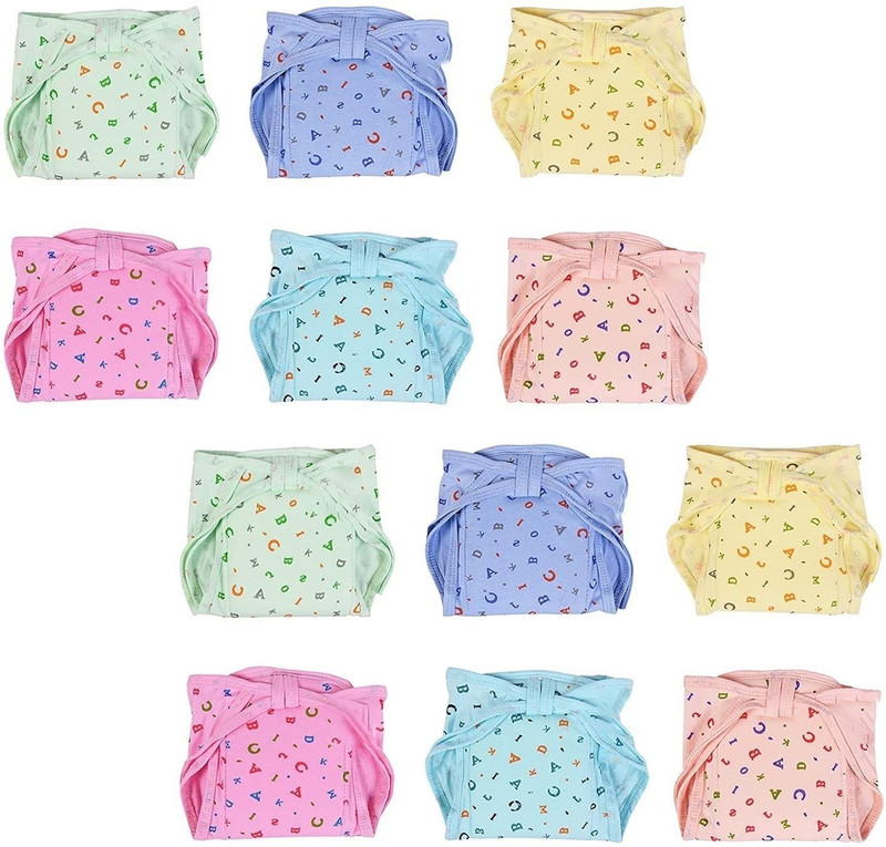 FabSquare New Born Washable Reusable Hosiery Cotton Diapers/Nappy 0-6 Months