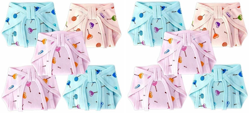 Miracle Moms Newborn baby cotton cloth nappy washable and reusable pack of 12