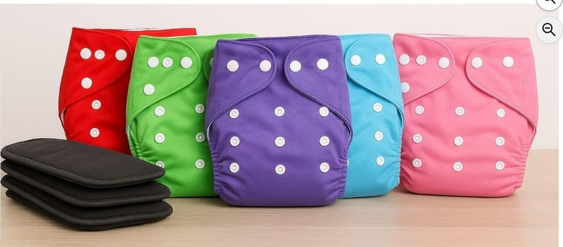 AMR FASHION WASHABLE REUSEABLE DIAPERS PACK OF 2 DIAPERS + 2 INSERTERS
