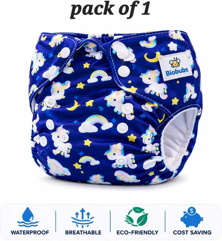 Biobubs Baby Leakproof cloth diaper reuseable, washable & adjustable 3 month to 3yrs