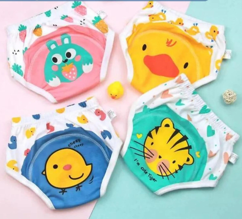 MY BABY LOVE A PERFECT CARE Cotton Underpants,Waterproof Underwear for Kids,Print Diapers-Pack of 4
