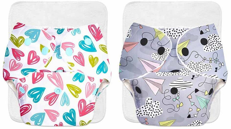 Superbottoms Pack of 2 BASIC Reusable Cloth Diapers | Adjustable, Washable |3M-3Y