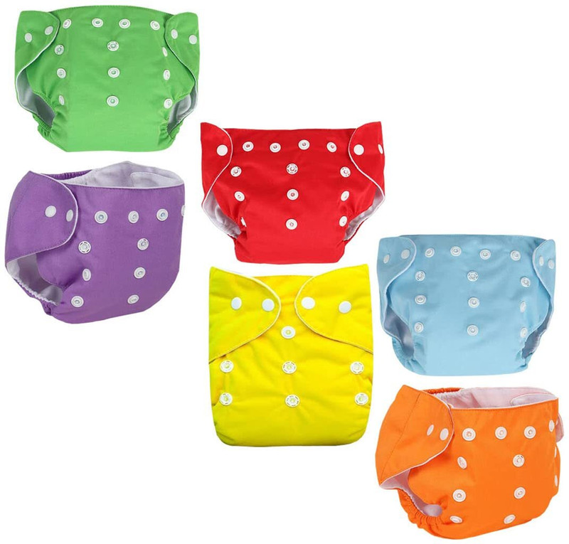 Kidska Diaper for New Born Baby/Cloth Diaper/Reusable Pack of 6 Pads