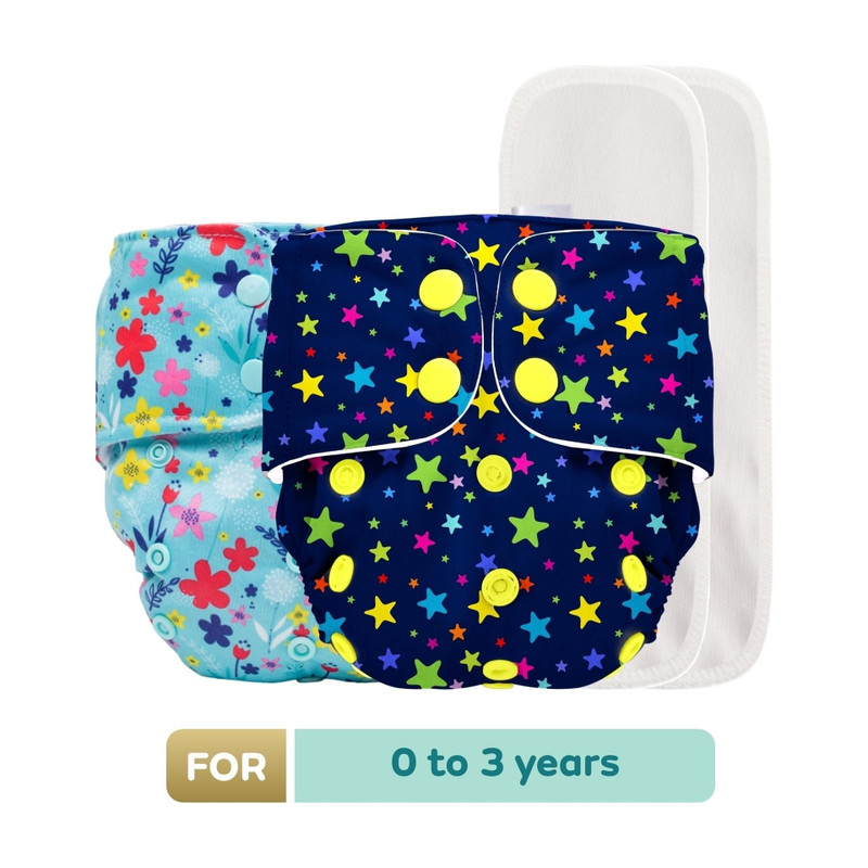 MYLO Baby Leak-Proof Baby Cloth Diaper | Reusable, Washable & Adjustable, 3M-3Y