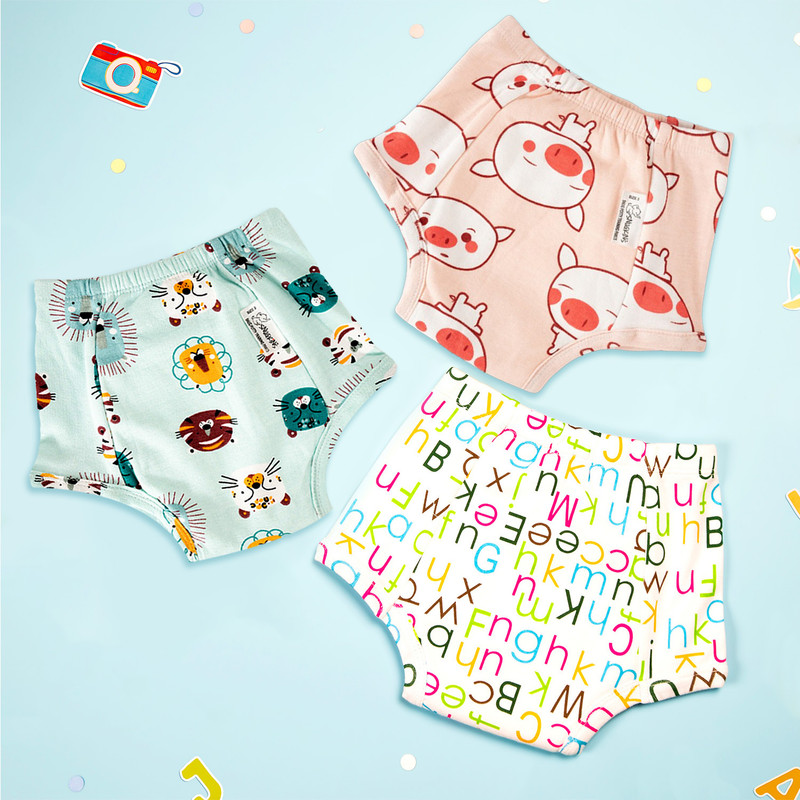 SNUGKINS Padded Underwear for Big Kids - Size 6 (6-7years) - Pack of 3