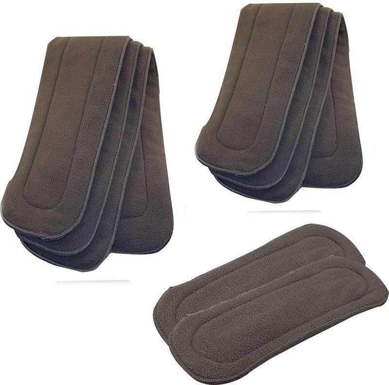 vsol Reusable Soft 5 Layers Bamboo Charcoal Inserts for Baby Cloth Diaper (Pack of 8)