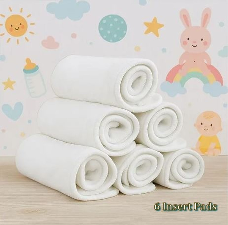 Smoky Reusable Insert Pads for Cloth Diapers (5 Layers)