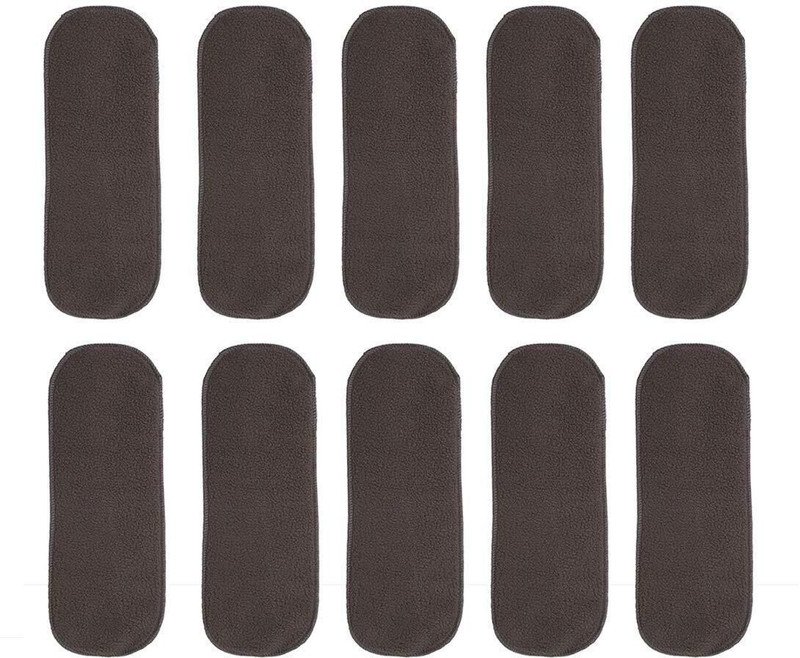 Duggu kids Microfiber Soft Washable Inserts/Pad for Baby Cloth diaper -(Pack of 10) Black