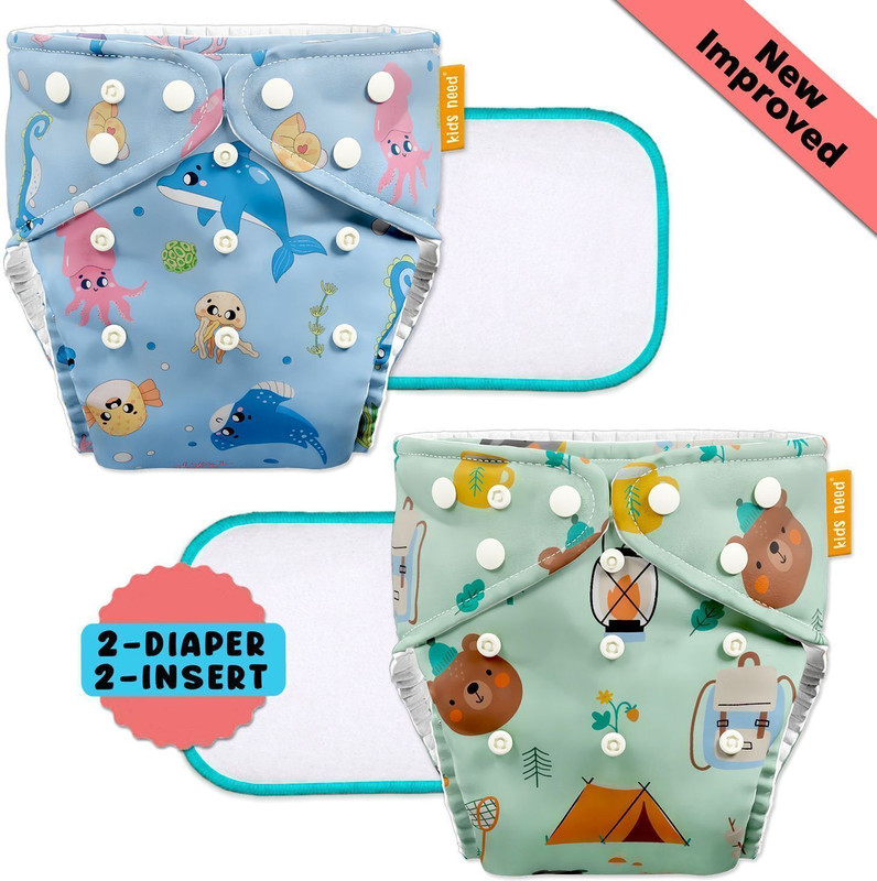 kids need 2 Leak-Proof cloth diapers for baby | washable, Reusable diaper Adjustable 3M-3Y