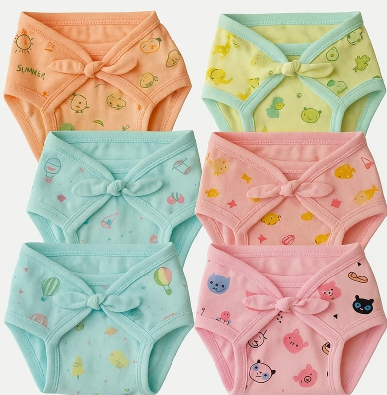 MEEOWMEE New Born Washable Reusable Hosiery Cotton Cloth Diapers nappy langot pack 6