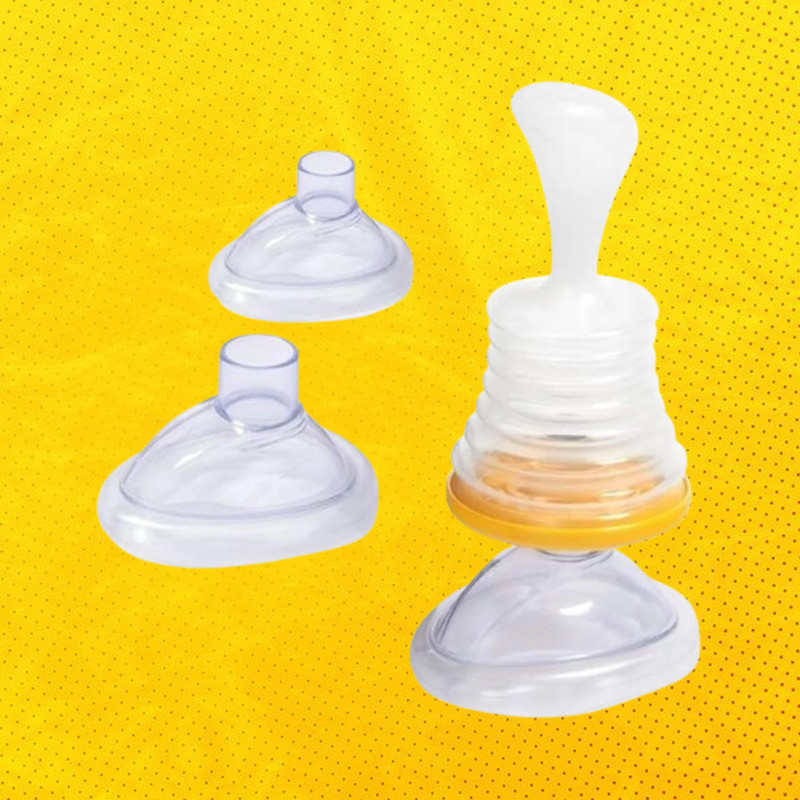 glowseren Baby Food Spoon Bottle with Flexible Silicone Structure Manual Nasal Aspirator(White)