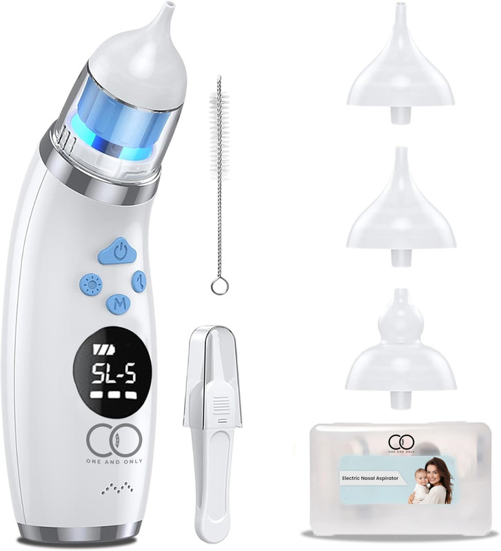ONE AND ONLY Baby Electric Rechargeable Nasal Aspirator for Nose, Battery Operated Cleaner Battery Operated Nasal Aspirator(White)