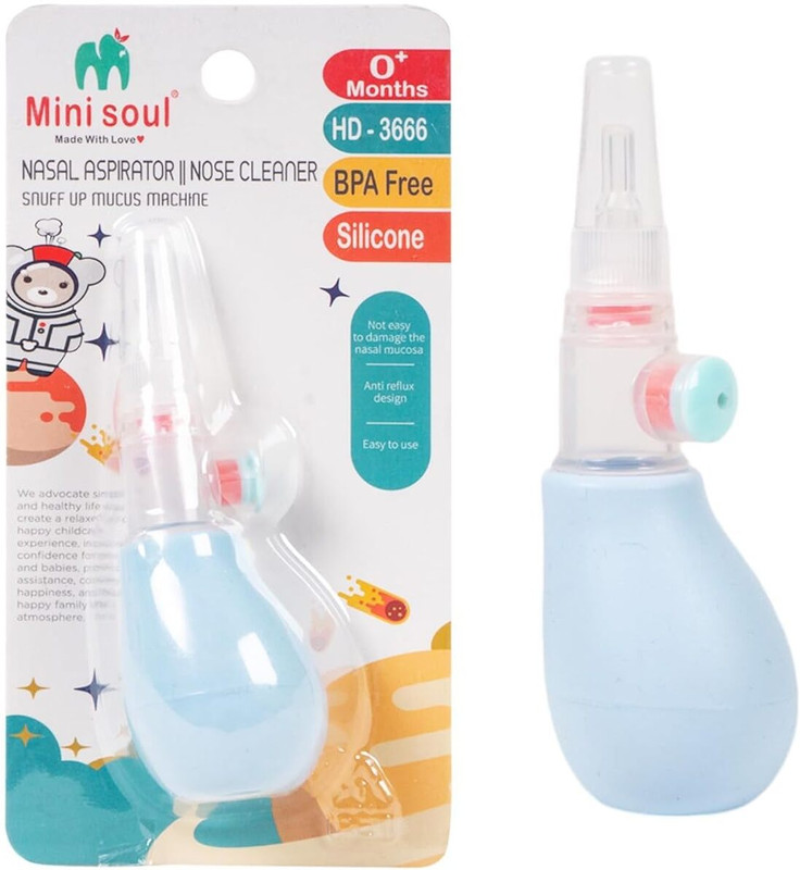 Cots and Cuddles 1pc Nose Cleaner for Infants Babies & Toddlers Manual Nasal Aspirator(Blue, Pink)