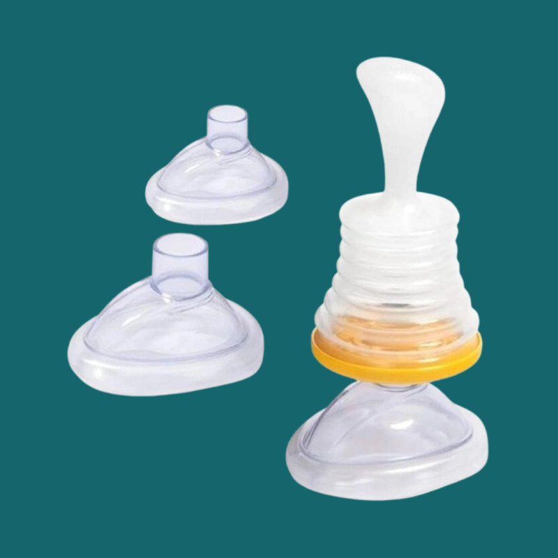 KARMANS Soft Silicone Infant Spoon with Squeeze Feeder Bottle Manual Nasal Aspirator(White)