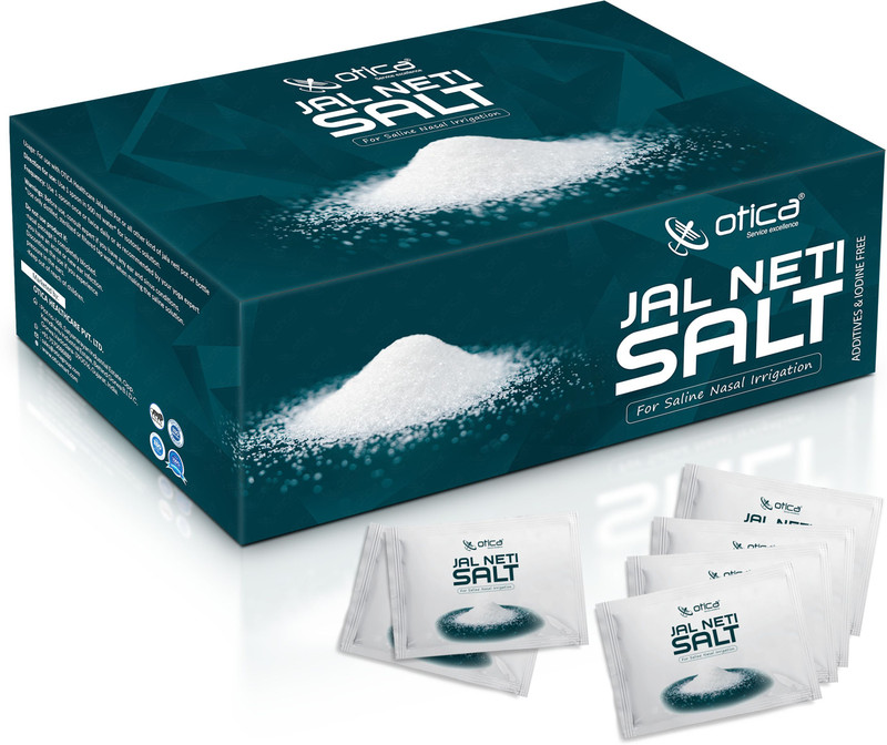 OTICA Jal Neti Pots Salt for Nasal Cleansing – (5gx50 sachet) Non-Edible Saline Powder Manual Nasal Aspirator(White)