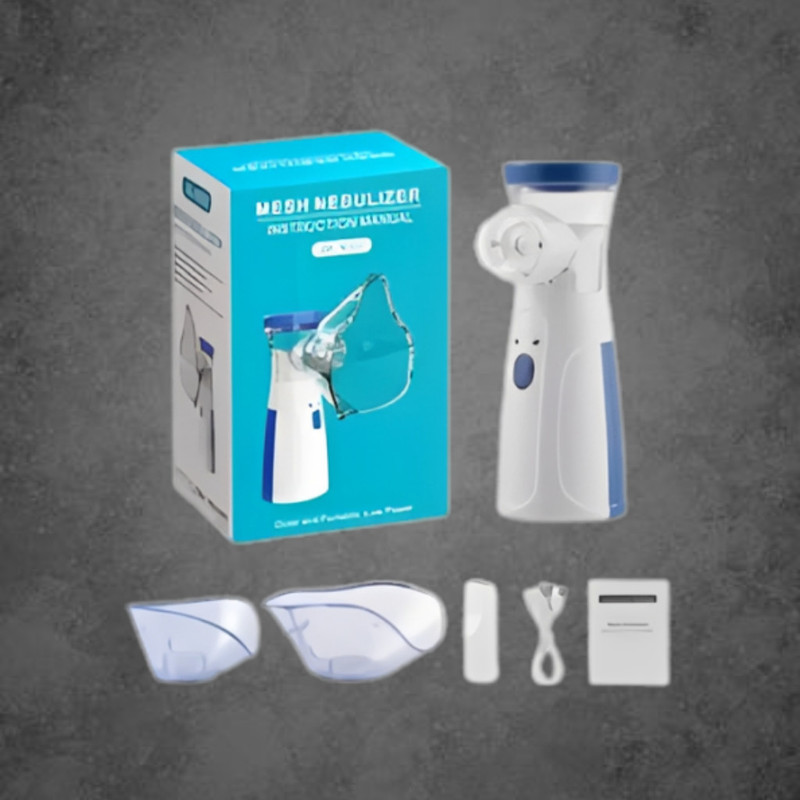 LUXORIO Portable Breathing Support Nebulizer Machine Pack of 5 Battery Operated Nasal Aspirator(Blue)
