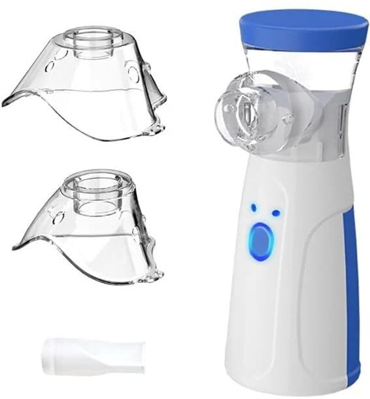 MILICRYSTAL Portable Mesh Nebulizer Machine with Adult & Child Masks Manual Nasal Aspirator(Blue)
