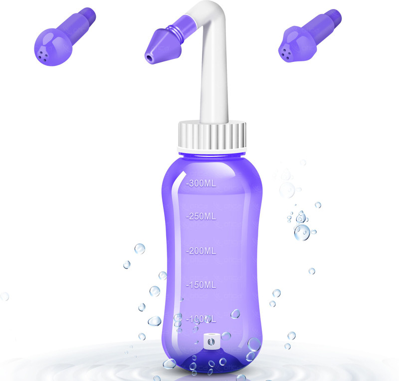 OTICA Nasal Wash for Sinus & Allergy Relief Neti Pot for Easy Nose Cleaner for Adults Manual Nasal Aspirator(Purple)