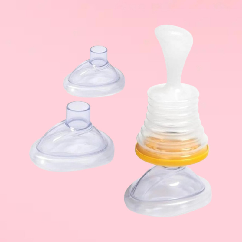 glowseren Silicone Baby Feeding Spoon Bottle with Secure Fit Lid Manual Nasal Aspirator(White)