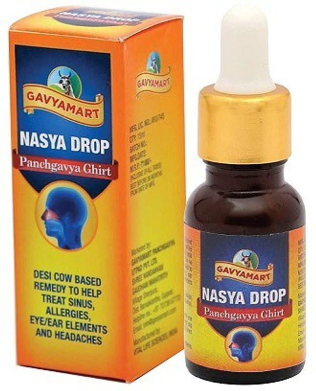 Gavyamart Organic panchgavya Ghrit- 15ml per bottle Cow Ghee Nasal Drops,100% Pure Manual Nasal Aspirator(Multicolor)