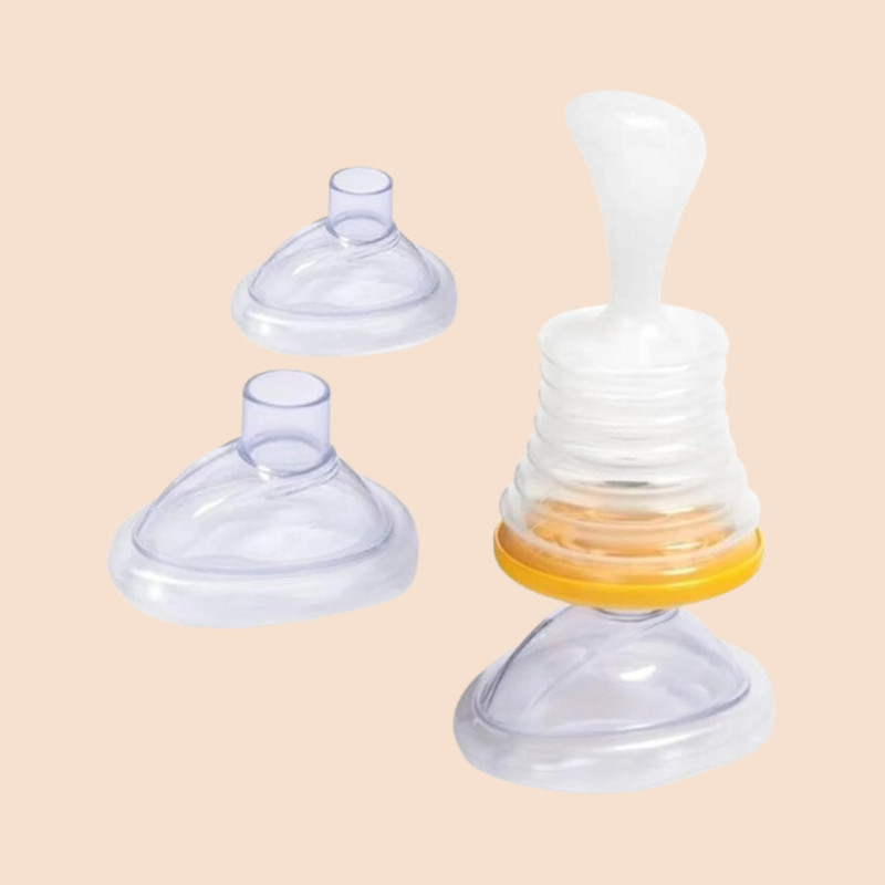 KARMANS Silicone Baby Feeding Spoon Bottle with Flexible Squeeze Body Manual Nasal Aspirator(White)