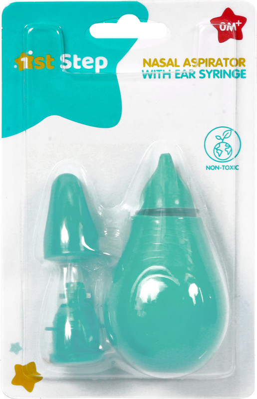 1st Step BPA Free Nasal Aspirator With Ear Syringe Manual Nasal Aspirator(Green)