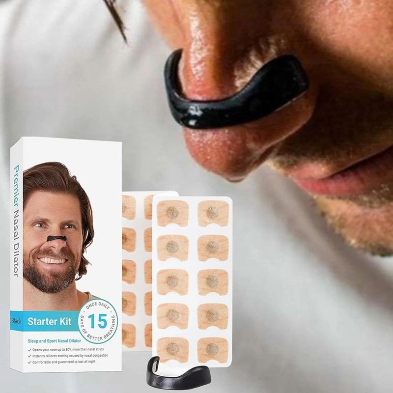 WENGONVILA 15 Pack Supply Nasal Dilators – Comfortable Nose Openers for Better Breathing Manual Nasal Aspirator(Black)