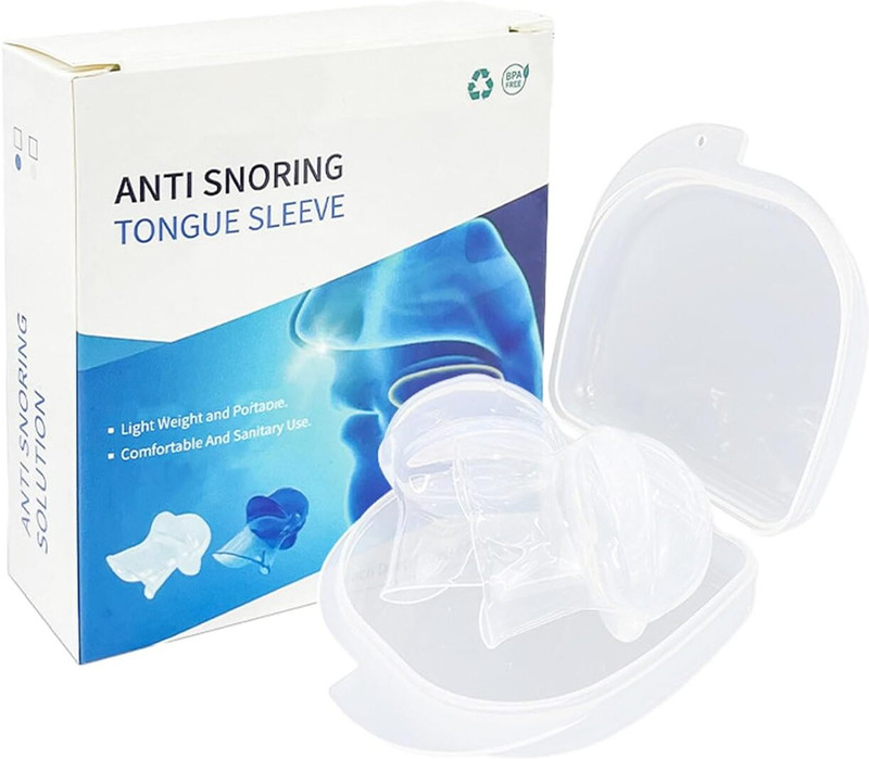 VISHIXIT Tongue Anti Snoring Device Silicone Sleep Aid for Snore Relief Solutions Device Manual Nasal Aspirator(Transparent)