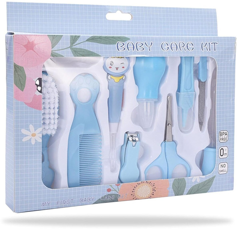 STYLESNYC 10-in-1 Portable Manicure & Grooming Kit for Newborns and Toddlers Manual Nasal Aspirator(Multicolor)