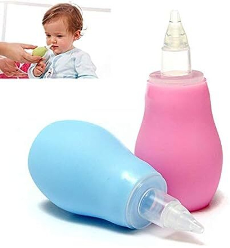 Angle Deeva Silicone Baby Nose Cleaner Nasal Aspirator from Blocked Baby Nose Manual Nasal Aspirator(Pink, Blue)