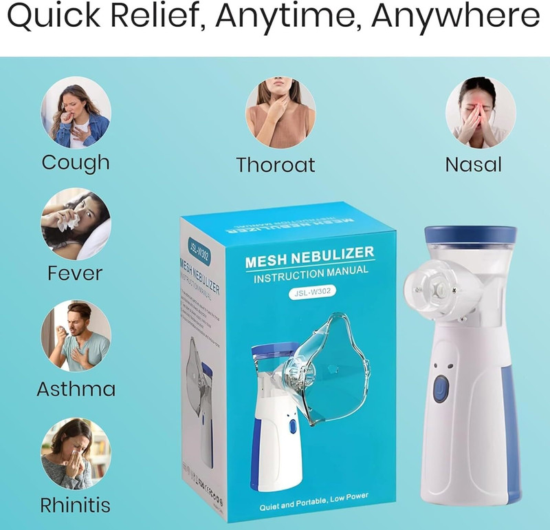 VISHIXIT Portable Mesh Nebulizer Silent Wireless Vaporizer Machine With Respiratory Mask Battery Operated Nasal Aspirator(Multicolor)