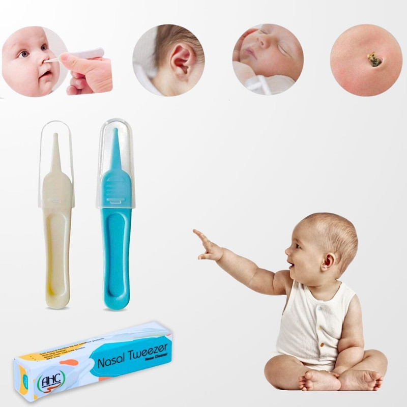 ZIKKU Baby Nose Tweezer Set Manual Nasal Aspirator(Blue, White)