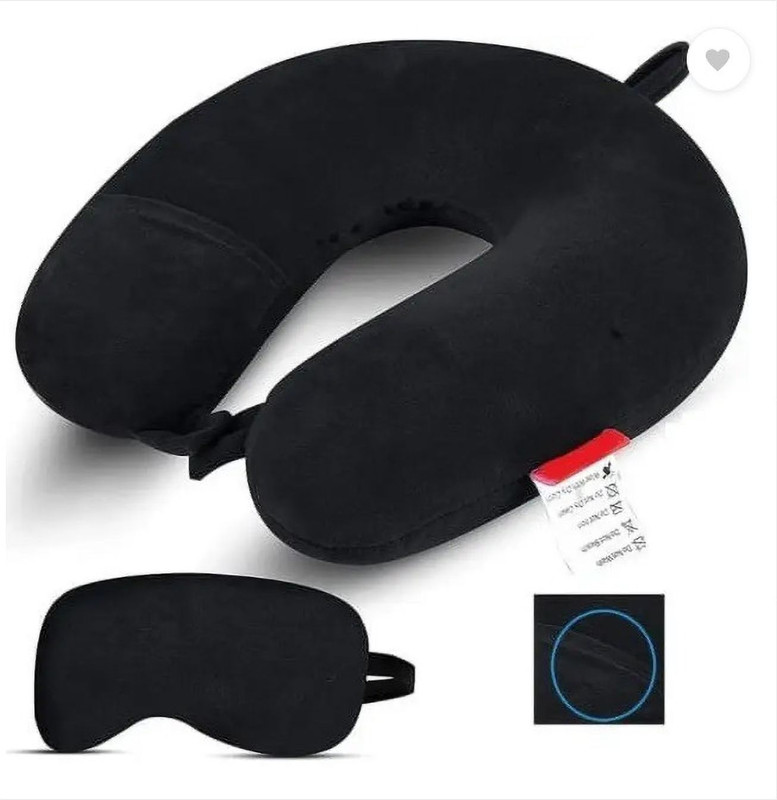 tyagicollection U Shape Neck Pillow travelling headrest, with Eye mask Neck Pillow (Black) Neck Pillow & Eye Shade(Black)