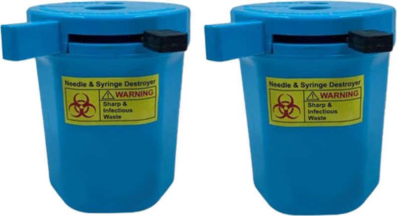 LISAMED Manual Needle Cutter 500ml Capacity For Health Clinics & Laboratories -Pack of 2 Needle Burner