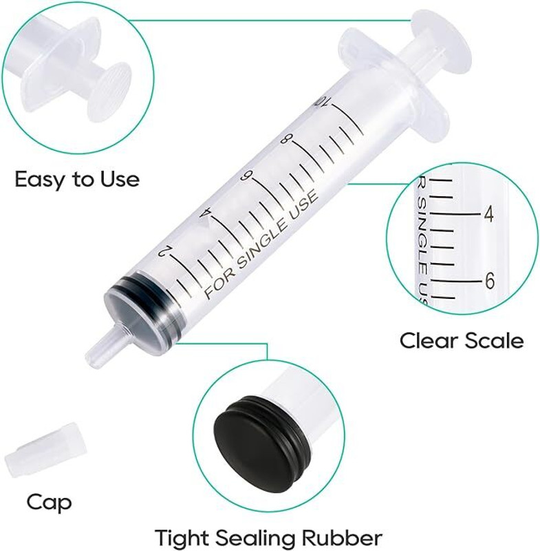 Salco 60ml Syringe for Liquid - Large Plastic Syringes Without for Jello Food 2 Pieces Needle Burner