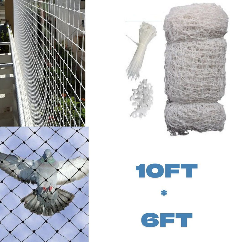 OJASS Pigeon Net | Bird Safety Net | Balcony Net |10Ft X 6Ft Camping Net(White)