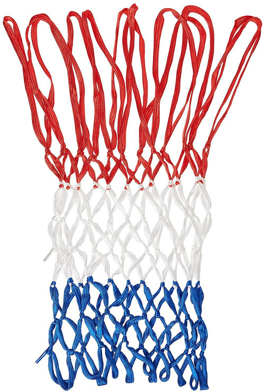 Swikaar Basketball Net 2 PCS Outdoor/Indoor Net (12 Loops) (Red+White+Blue) BBN10 Basketball Net(Multicolor)