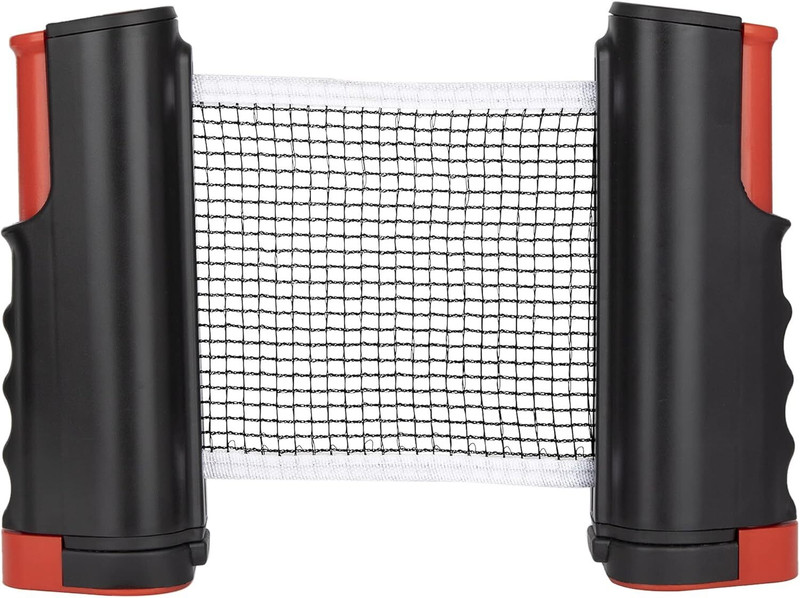 ArrowMax Retractable Table Tennis Net Adjustable Length and Push Clamps – Portable Table Tennis Net(Black)